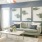 Couch with coffee table and art in living room